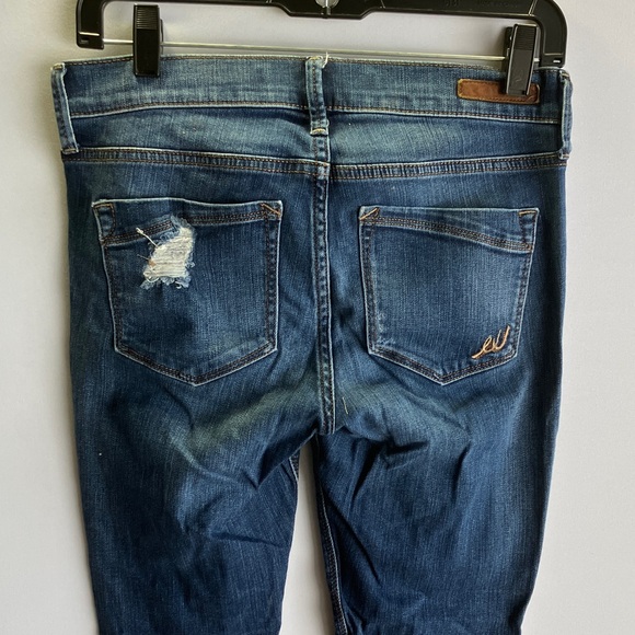 Express Women's Ripped Dark Blue Skinny Jeans - Picture 6 of 6